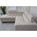 Fabric Corner Sofa with Headrest Adjustable