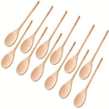 In Stock Custom Logo Bamboo Wooden Tasting Spoons Eco Baking Serving Utensils