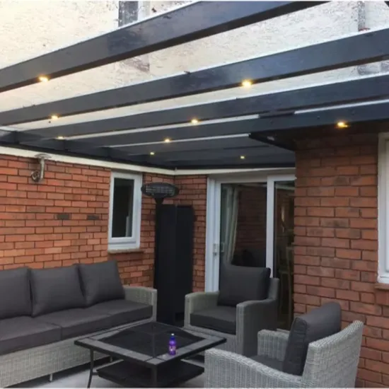 LED Inbuilt Spotlights for Veranda Lighting: Mini LED Inbuilt Spots, Veranda Set in Black