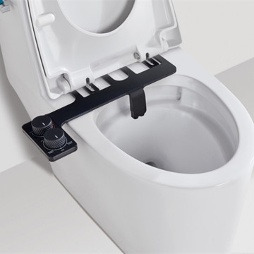 High Quality Black Dual Nozzle Bidet Attachment with Hot and Cold Sprayer for Toilet