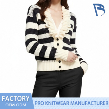 Áo dệt kim sọc nữ hợp thời trang