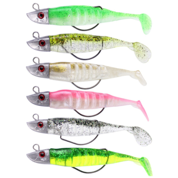 Moule de haute qualité de haute qualité Hollow Hook Double boucle de tête de plomb Lere PVC Bait de poisson doux