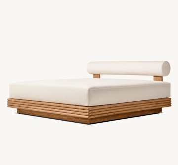 Luxury Outdoor Villa Hotel: letto in teak in Garden Terrace