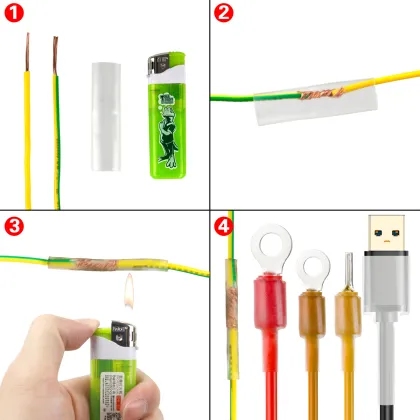 Yellow & Green XZH High-Quality Wire Insulation Shrinkable Sleeve Polyolefin Raychem Heat Shrink Tube