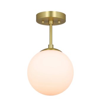 Globe Modern Brass Semi Flush Mount Light