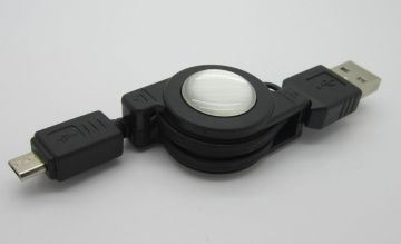 Flat Retractable Micro Usb Male To Usb Male Adapter For Samsung Mobile Phone