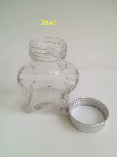 50ml good quality pentagram star glass bottles with cap