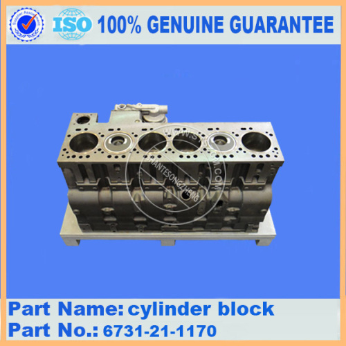 Komatsu ekskavatör yedek parçaları komatsu PC200-7 silindir bloğu 6731-21-1170