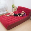 L Forma cama inflable con cama de aire del respaldo del respaldo