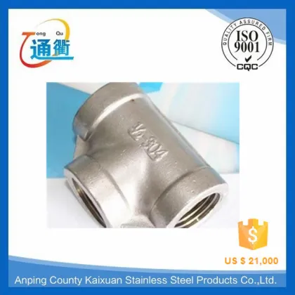 free sample female casting stainless steel t shaped pipe elbow