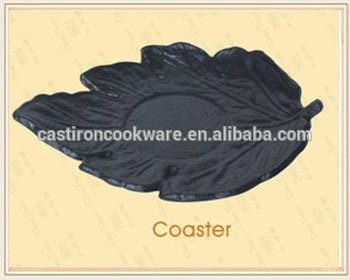 2014 New Leaf Shaped Enamel Cast Iron Cup Coaster