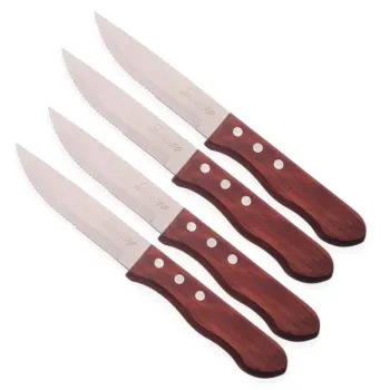 4PC Wood Handle Steak Knife Set