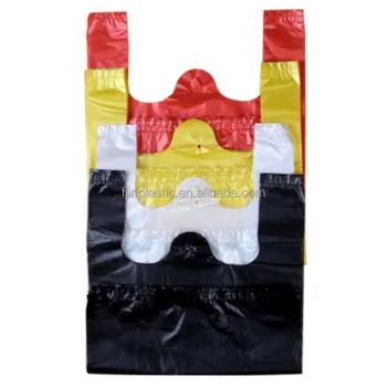 Biodegradable T-Shirt Plastic Bags with Logo Print - Cheap Trash Bags