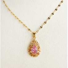 Luxurious drop shaped crystal pendant necklace