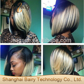 Eirene Customised Two Tone 1B#/613# Celebrity Short Silky Straight Bob Full Lace Human Hair Wigs For African American