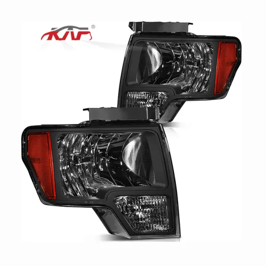 FORD F150 2009-2014 Headlights - FO2503289 FO2503287 Black Housing Amber Reflector Clear Lens