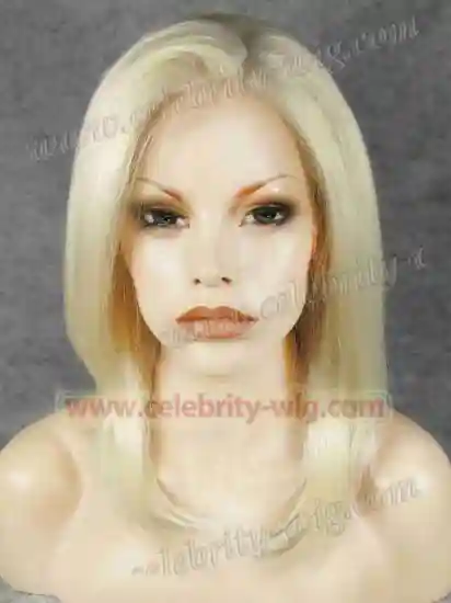 Chic Short Blonde Highlight Jennifer Aniston Syntheic Lace Front Wig