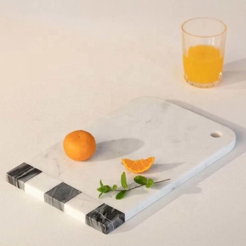 Splicing White and Black Rectangle Chopping Board: Ideal for Cutting Cheese and Bread