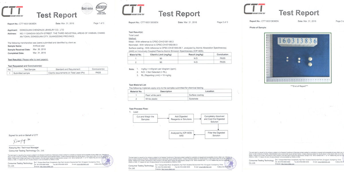 Pearl Jewelry Test Report