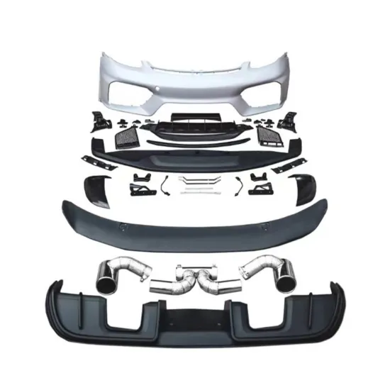 Car Body Kit for Porsche Cayman 718 to GT4 (2017-) - Front Bumper & Grille, Rear Diffuser