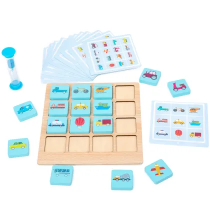 Memory and Skill Development: The Kids' Wooden Chess Matching Block Puzzle Push Toy for Instant Memory Improvement