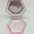 Boîte de rangement hexagonale en plastique avec miroir