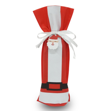 Adorable Santa Non Woven Fabric Christmas Wine bag