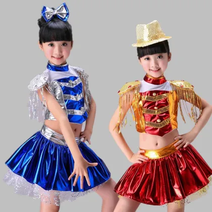 New tassel fashion blue sequin jazz dance suit