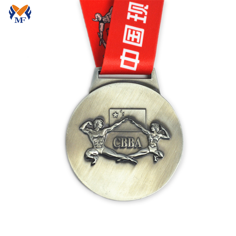 Medalha de prêmio de prata de fitness personalizado