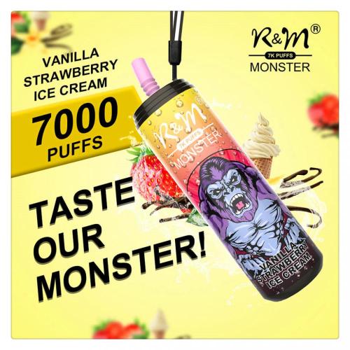 Rechargeable Monster Vape R&amp;M Disposable 7000 Puffs