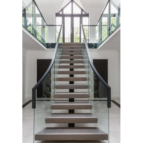 تصميم متوهج على شكل قوس للدرج المضلع المستقيم