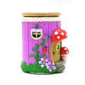 Purple Mushroom House Glass Storage Jar