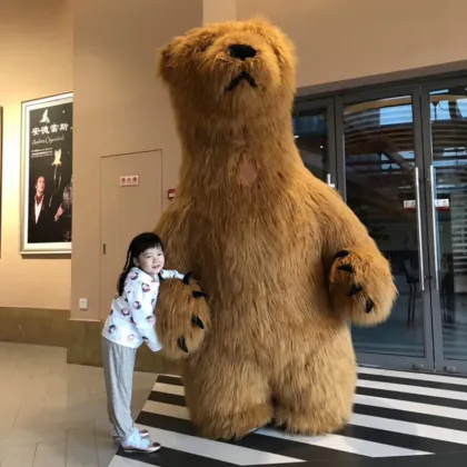 Customize Large 2.2m Inflatable Walking Bear Costume Mascot