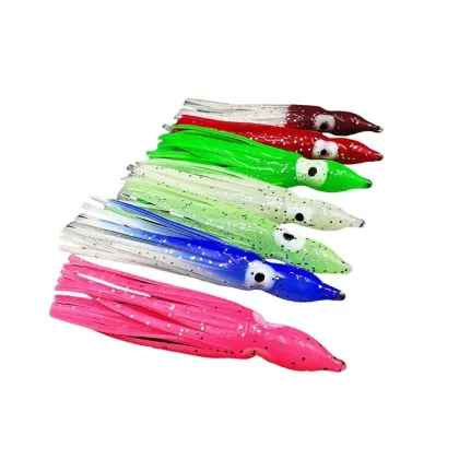 Wholesale Yozuri 3cm-9cm Soft Luminous Octopus Squid Skirt Lure for Trolling and Fishing
