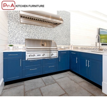 Pinai Villa Lemari Dapur Modular Navy Shaker Metal Stainless Steel Stainless Steel