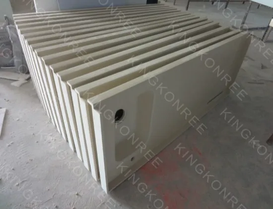 Anti - Pollution White Artificial Stone Acrylic Solid Surface Worktops 18mm Thickness