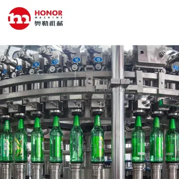 1500BPH 12 Heads Glass Bottle Beer 3-in-1 Filling Machine