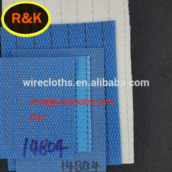 blue/white polyester spiral conveyor belt with glue