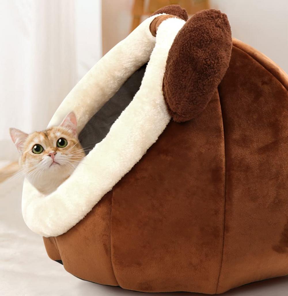 Cat Bed Cave with Removable Washable Cushioned Pillow