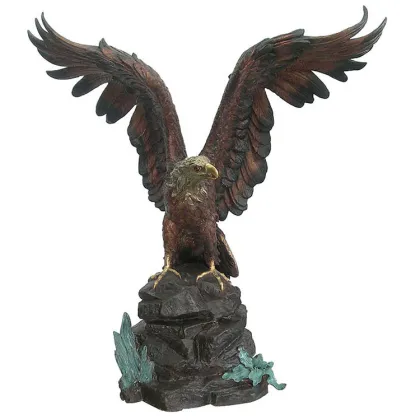 Wholesale bronze eagle brass hawk sculpture with beauty eyes and claw