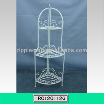Functional White Metal 3-Tier Corner Shelf Hot Sale