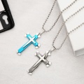 Stainless Steel Cross Pendant Necklaces for Men Women Simple Jewelry Set Gifts Gold Silver Black Tone