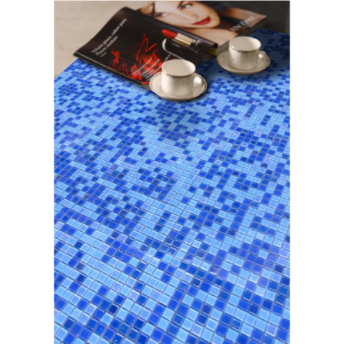 Carreaux de dosseret de cuisine en mosaïque de verre bleu