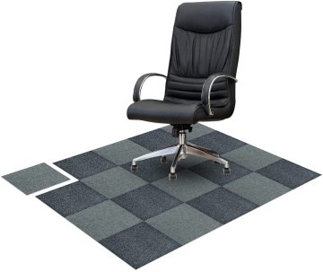 Black Office Desk Chair Mat with Lip for Carpet - 36"x48" (with Grippers) - Floor Protection