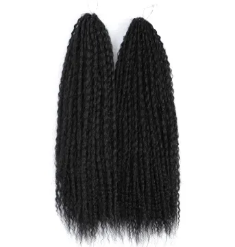 18inch Afro Yaki Kinky Curly Wet Curl Soft Ombre Synthetic Crochet Braiding Hair Extensions Marly Hair for Black Women