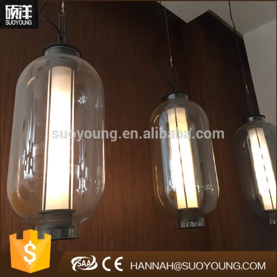 European Decorative Glass Pendant Lighting Indoor Smoky Grey Hanging Lamp for Hotel/Home