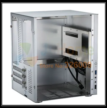 Jonsbo C2 Silver C2S HTPC ITX Mini computer case in aluminum support 3.5'' HDD USB3.0 Home theater computer