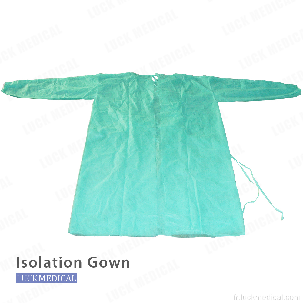 Robe d&#39;isolement médical jetable étanche jetable corps complet