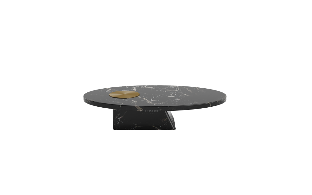 Minimalist Oval Coffee Table With Marble Top