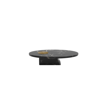 Mesa de café ovalada minimalista con tapa de mármol